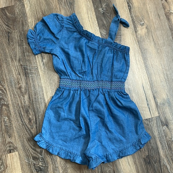 Vince Camuto size 8 girls blue romper 1piece 1 shoulder jumpsuit New w/out tag - Picture 5 of 10